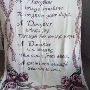 Throw dedicated to Daughter